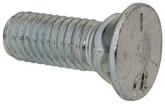 Value Collection - 7/16-14 UNC, 1-1/4" OAL, Steel Plow Bolt - Zinc-Plated Finish, Grade 5 - USA Tool & Supply