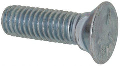 Value Collection - 7/16-14 UNC, 1-1/2" OAL, Steel Plow Bolt - Zinc-Plated Finish, Grade 5 - USA Tool & Supply