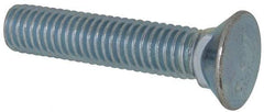 Value Collection - 7/16-14 UNC, 2-1/4" OAL, Steel Plow Bolt - Zinc-Plated Finish, Grade 5 - USA Tool & Supply