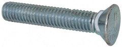 Value Collection - 7/16-14 UNC, 2-1/2" OAL, Steel Plow Bolt - Zinc-Plated Finish, Grade 5 - USA Tool & Supply