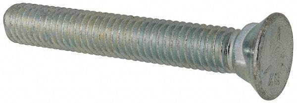 Value Collection - 7/16-14 UNC, 3" OAL, Steel Plow Bolt - Zinc-Plated Finish, Grade 5 - USA Tool & Supply
