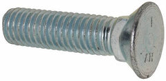 Value Collection - 1/2-13 UNC, 2" OAL, Steel Plow Bolt - Zinc-Plated Finish, Grade 5 - USA Tool & Supply