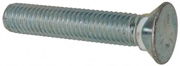 Value Collection - 1/2-13 UNC, 2-3/4" OAL, Steel Plow Bolt - Zinc-Plated Finish, Grade 5 - USA Tool & Supply