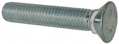 Value Collection - 1/2-13 UNC, 2-3/4" OAL, Steel Plow Bolt - Zinc-Plated Finish, Grade 5 - USA Tool & Supply
