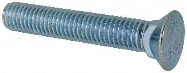 Value Collection - 1/2-13 UNC, 3" OAL, Steel Plow Bolt - Zinc-Plated Finish, Grade 5 - USA Tool & Supply