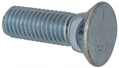 Value Collection - 5/8-11 UNC, 2" OAL, Steel Plow Bolt - Zinc-Plated Finish, Grade 5 - USA Tool & Supply