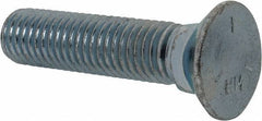 Value Collection - 5/8-11 UNC, 2-3/4" OAL, Steel Plow Bolt - Zinc-Plated Finish, Grade 5 - USA Tool & Supply