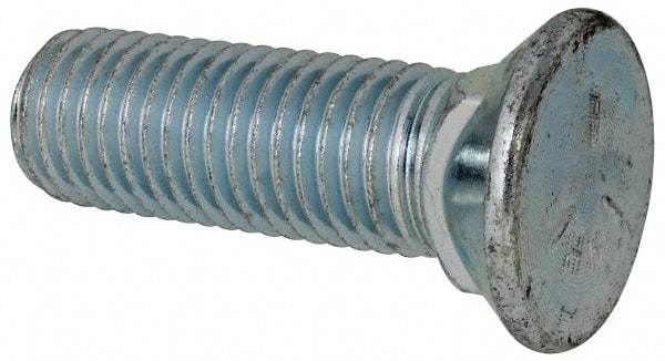 Value Collection - 3/4-10 UNC, 2-1/2" OAL, Steel Plow Bolt - Zinc-Plated Finish, Grade 5 - USA Tool & Supply