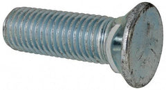 Value Collection - 3/4-10 UNC, 2-1/2" OAL, Steel Plow Bolt - Zinc-Plated Finish, Grade 5 - USA Tool & Supply