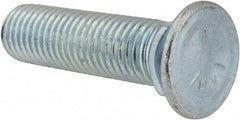 Value Collection - 3/4-10 UNC, 3" OAL, Steel Plow Bolt - Zinc-Plated Finish, Grade 5 - USA Tool & Supply