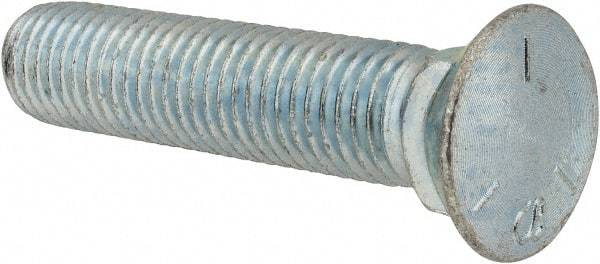 Value Collection - 3/4-10 UNC, 3-1/2" OAL, Steel Plow Bolt - Zinc-Plated Finish, Grade 5 - USA Tool & Supply