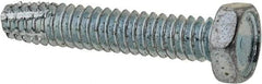 Value Collection - #10-24 UNC Thread, 1" Length Under Head, Hex Drive Steel Thread Cutting Screw - Hex Head, Grade 2, Point Type F, Zinc-Plated Finish - USA Tool & Supply