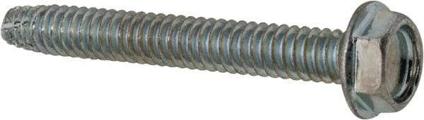 Value Collection - #10-24 UNC Thread, 1-1/2" Length Under Head, Hex Drive Steel Thread Cutting Screw - Hex Head, Grade 2, Point Type F, Zinc-Plated Finish - USA Tool & Supply