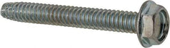 Value Collection - #10-24 UNC Thread, 1-1/2" Length Under Head, Hex Drive Steel Thread Cutting Screw - Hex Head, Grade 2, Point Type F, Zinc-Plated Finish - USA Tool & Supply