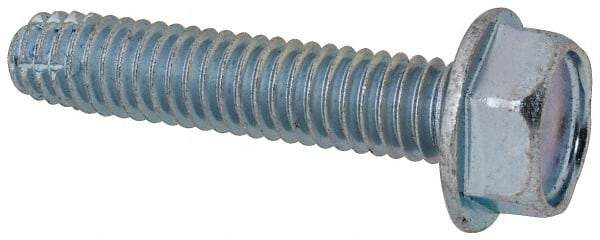 Value Collection - 5/16-18 UNC Thread, 1-1/2" Length Under Head, Hex Drive Steel Thread Cutting Screw - Hex Head, Grade 2, Point Type F, Zinc-Plated Finish - USA Tool & Supply
