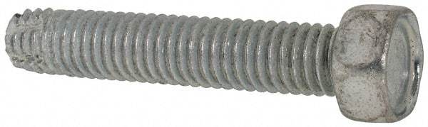 Value Collection - 3/8-16 UNC Thread, 2" Length Under Head, Hex Drive Steel Thread Cutting Screw - Hex Head, Grade 2, Point Type F, Zinc-Plated Finish - USA Tool & Supply
