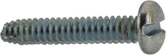 Value Collection - #4-40 UNC Thread, 5/8" Length Under Head, Slotted Drive Steel Thread Cutting Screw - Pan Head, Grade 2, Point Type F, Zinc-Plated Finish - USA Tool & Supply