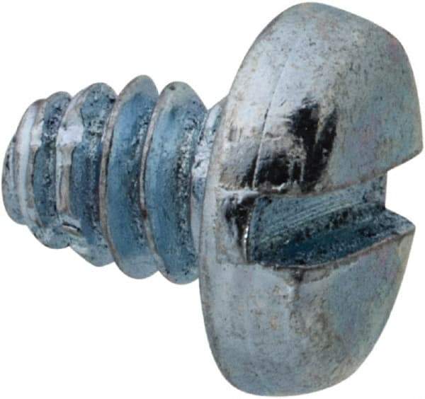 Value Collection - #6-32 UNC Thread, 3/16" Length Under Head, Slotted Drive Steel Thread Cutting Screw - Pan Head, Grade 2, Point Type F, Zinc-Plated Finish - USA Tool & Supply