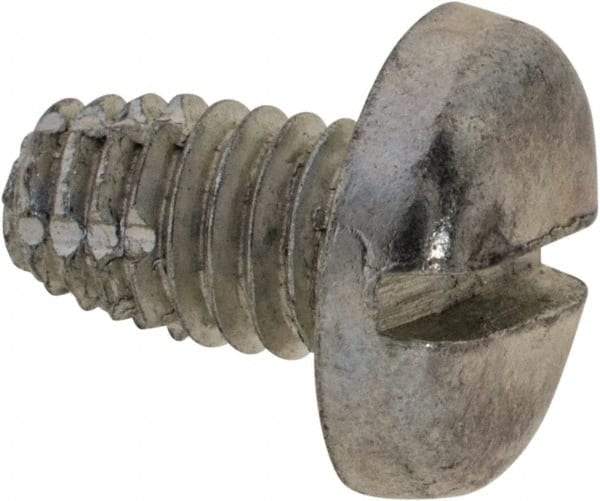 Value Collection - #10-32 UNF Thread, 5/16" Length Under Head, Slotted Drive Steel Thread Cutting Screw - Pan Head, Grade 2, Point Type F, Zinc-Plated Finish - USA Tool & Supply