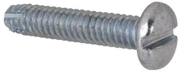 Value Collection - 1/4-20 UNC Thread, 1-1/4" Length Under Head, Slotted Drive Steel Thread Cutting Screw - Pan Head, Grade 2, Point Type F, Zinc-Plated Finish - USA Tool & Supply
