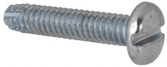 Value Collection - 1/4-20 UNC Thread, 1-1/4" Length Under Head, Slotted Drive Steel Thread Cutting Screw - Pan Head, Grade 2, Point Type F, Zinc-Plated Finish - USA Tool & Supply