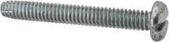 Value Collection - 1/4-20 UNC Thread, 2" Length Under Head, Slotted Drive Steel Thread Cutting Screw - Pan Head, Grade 2, Point Type F, Zinc-Plated Finish - USA Tool & Supply