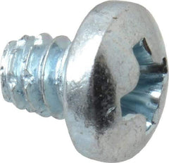 Value Collection - #6-32 UNC Thread, 3/16" Length Under Head, Phillips Drive Steel Thread Cutting Screw - Pan Head, Grade 2, Point Type F, Zinc-Plated Finish - USA Tool & Supply