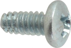 Value Collection - #6-32 UNC Thread, 5/16" Length Under Head, Phillips Drive Steel Thread Cutting Screw - Pan Head, Grade 2, Point Type F, Zinc-Plated Finish - USA Tool & Supply