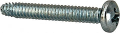 Value Collection - #6-32 UNC Thread, 1" Length Under Head, Phillips Drive Steel Thread Cutting Screw - Pan Head, Grade 2, Point Type F, Zinc-Plated Finish - USA Tool & Supply