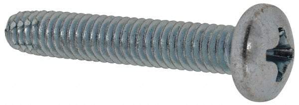 Value Collection - #8-32 UNC Thread, 1" Length Under Head, Phillips Drive Steel Thread Cutting Screw - Pan Head, Grade 2, Point Type F, Zinc-Plated Finish - USA Tool & Supply