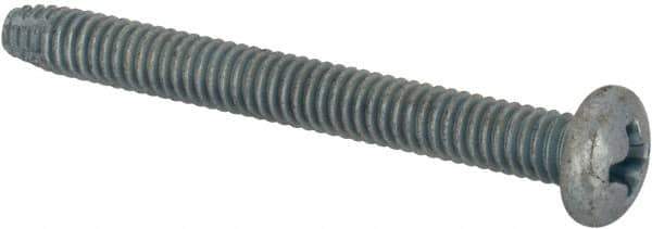 Value Collection - #8-32 UNC Thread, 1-1/2" Length Under Head, Phillips Drive Steel Thread Cutting Screw - Pan Head, Grade 2, Point Type F, Zinc-Plated Finish - USA Tool & Supply