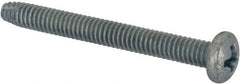 Value Collection - #8-32 UNC Thread, 1-1/2" Length Under Head, Phillips Drive Steel Thread Cutting Screw - Pan Head, Grade 2, Point Type F, Zinc-Plated Finish - USA Tool & Supply