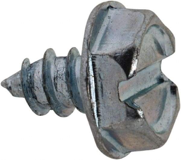 Value Collection - #6 Hex Washer Head Slotted Sheet Metal Screw - Steel, 1/4" Length Under Head, Grade 2 - USA Tool & Supply