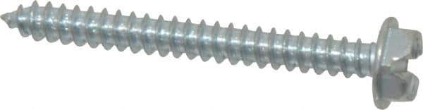 Value Collection - #10 Hex Washer Head Slotted Sheet Metal Screw - Steel, 1-3/4" Length Under Head, Grade 2 - USA Tool & Supply