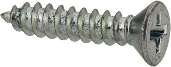 Value Collection - #7 Flat Head Phillips Sheet Metal Screw - Steel, 3/4" OAL, Grade 2 - USA Tool & Supply