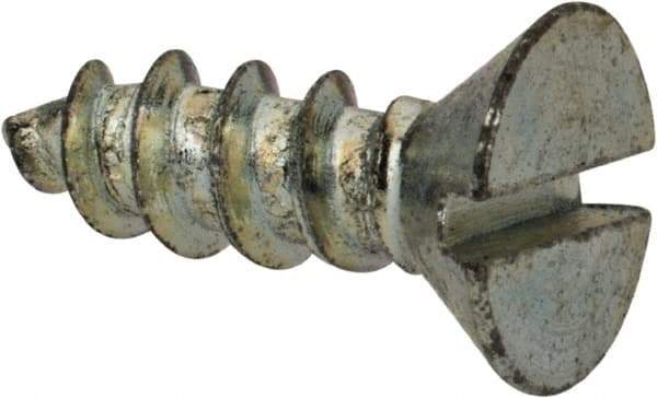 Value Collection - #10 Flat Head Slotted Sheet Metal Screw - Steel, 1/2" OAL, Grade 2 - USA Tool & Supply