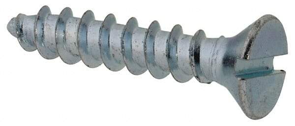 Value Collection - #10 Flat Head Slotted Sheet Metal Screw - Steel, 1" OAL, Grade 2 - USA Tool & Supply