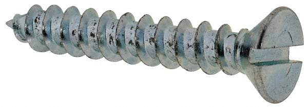 Value Collection - #10 Flat Head Slotted Sheet Metal Screw - Steel, 1-1/4" OAL, Grade 2 - USA Tool & Supply