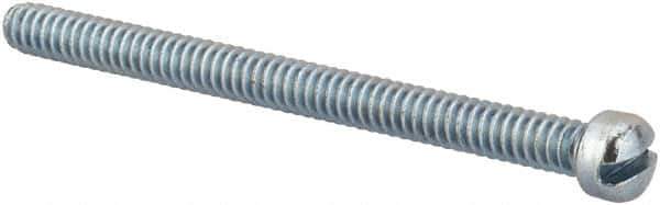 Value Collection - #6-32 UNC, 1-3/4" Length Under Head Slotted Drive Machine Screw - Fillister Head, Grade 2 Steel, Zinc-Plated Finish, Without Washer - USA Tool & Supply