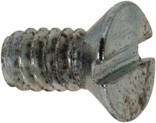 Value Collection - #2-56 UNC, 3/16" OAL Slotted Drive Machine Screw - Flat Head, Grade 2 Steel, Zinc-Plated Finish, Without Washer - USA Tool & Supply