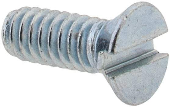 Value Collection - #2-56 UNC, 1/4" OAL Slotted Drive Machine Screw - Flat Head, Grade 2 Steel, Zinc-Plated Finish, Without Washer - USA Tool & Supply