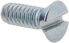 Value Collection - #2-56 UNC, 1/4" OAL Slotted Drive Machine Screw - Flat Head, Grade 2 Steel, Zinc-Plated Finish, Without Washer - USA Tool & Supply