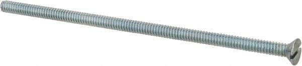Value Collection - #6-32 UNC, 3-1/2" OAL Slotted Drive Machine Screw - Flat Head, Grade 2 Steel, Zinc-Plated Finish, Without Washer - USA Tool & Supply