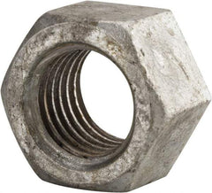 Value Collection - 1-3/8 - 6 UNC Steel Right Hand Hex Nut - 2-1/16" Across Flats, 1-11/64" High, Hot Dipped Galvanized Finish - USA Tool & Supply