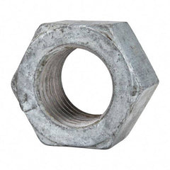 Value Collection - 1-1/2 - 6 UNC Steel Right Hand Hex Nut - 2-1/4" Across Flats, 1-9/32" High, Hot Dipped Galvanized Finish - USA Tool & Supply