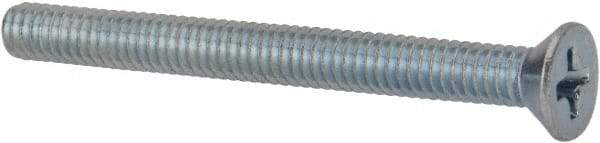 Value Collection - #8-32 UNC, 1-3/4" OAL Phillips Drive Machine Screw - Flat Head, Grade 2 Steel, Zinc-Plated Finish, Without Washer - USA Tool & Supply