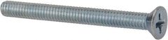 Value Collection - #8-32 UNC, 1-3/4" OAL Phillips Drive Machine Screw - Flat Head, Grade 2 Steel, Zinc-Plated Finish, Without Washer - USA Tool & Supply