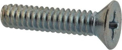 Value Collection - #10-24 UNC, 7/8" OAL Phillips Drive Machine Screw - Flat Head, Grade 2 Steel, Zinc-Plated Finish, Without Washer - USA Tool & Supply