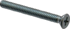 Value Collection - #10-24 UNC, 1-3/4" OAL Phillips Drive Machine Screw - Flat Head, Grade 2 Steel, Zinc-Plated Finish, Without Washer - USA Tool & Supply