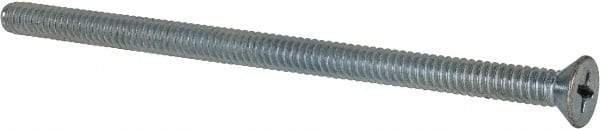 Value Collection - #10-24 UNC, 3-1/2" OAL Phillips Drive Machine Screw - Flat Head, Grade 2 Steel, Zinc-Plated Finish, Without Washer - USA Tool & Supply